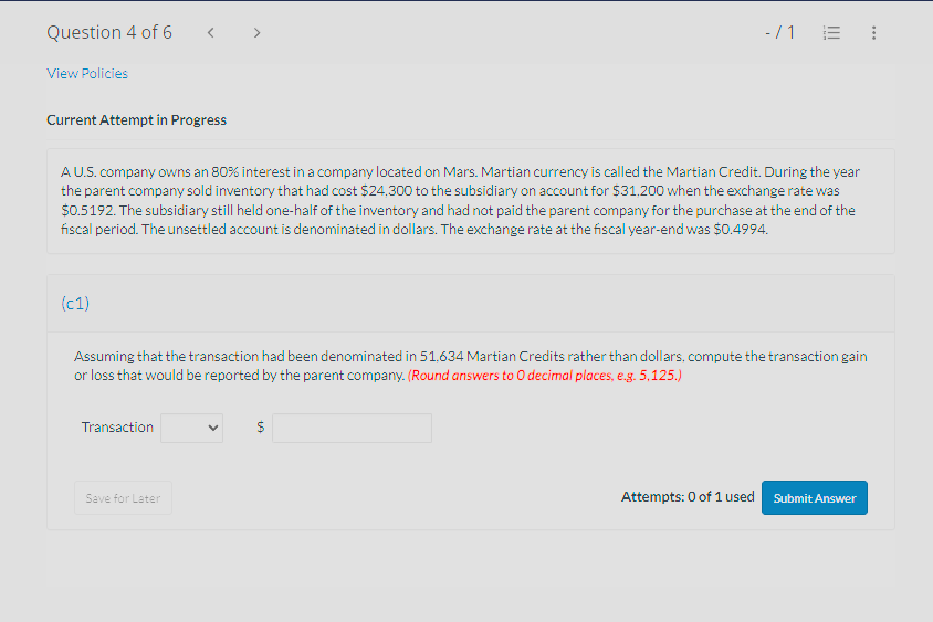  Current Attempt in Progress A U.S. company owns an 80% interest