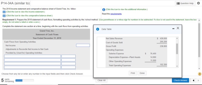 icon to view the income statement)Click the icon to viete diioa data
