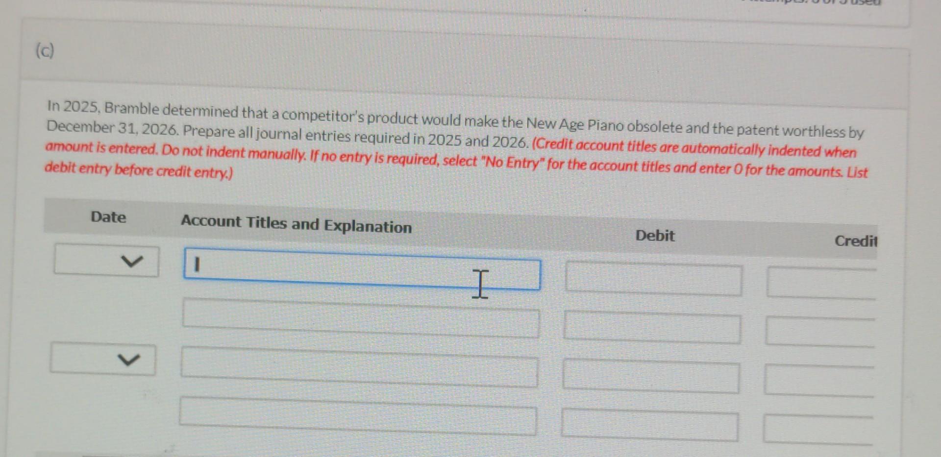  please find section C In 2025, Bramble determined that a competitor's