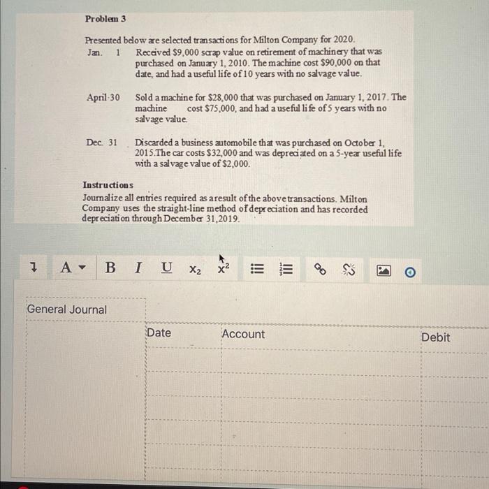  please help me Presented below are selected transactions for Milton Company