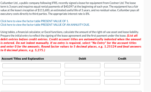  Cullumber Ltd., a public compary following IFRS, recently signed a lease