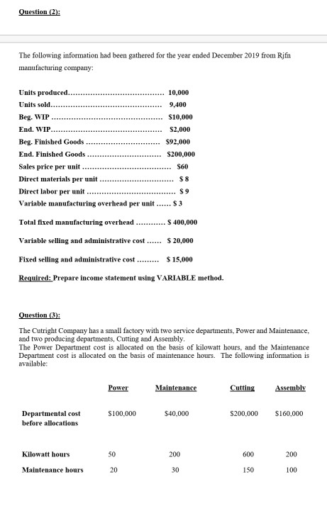 process costing system. The following data concern the operations of the company's
