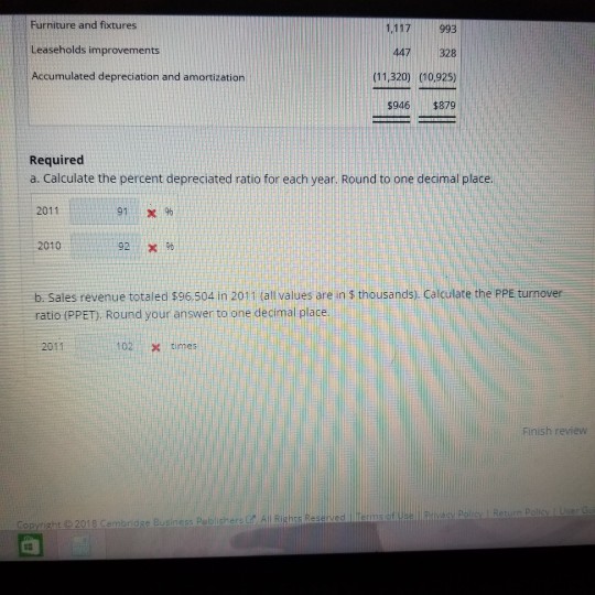 10.00 PFlag question Computing and Interpreting Percent Depreciated and PPE Turnover The