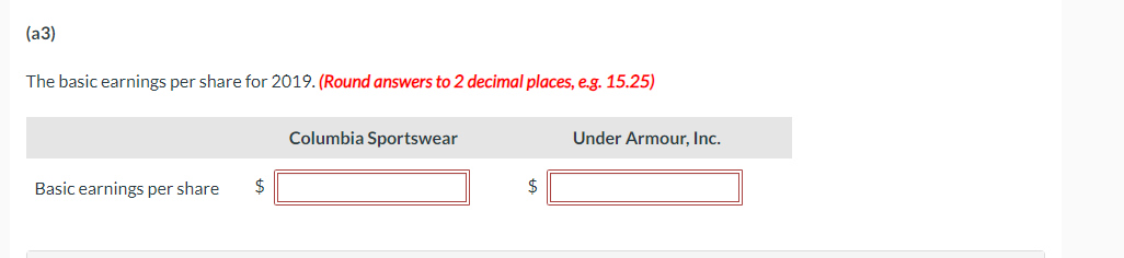 surely. The financial statements of Columbia Sportswear Company and Under Armour, Inc.