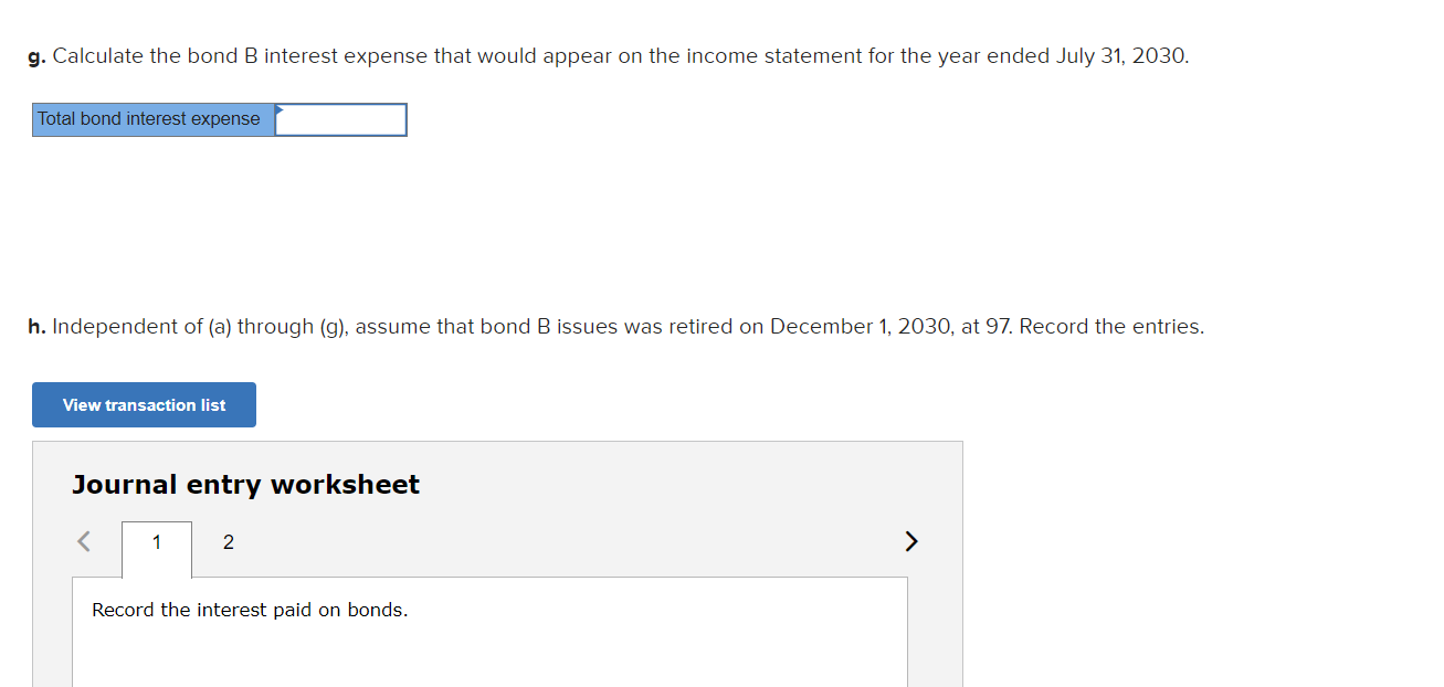 premium \& discount b. Journalize the issuance of bond B on April