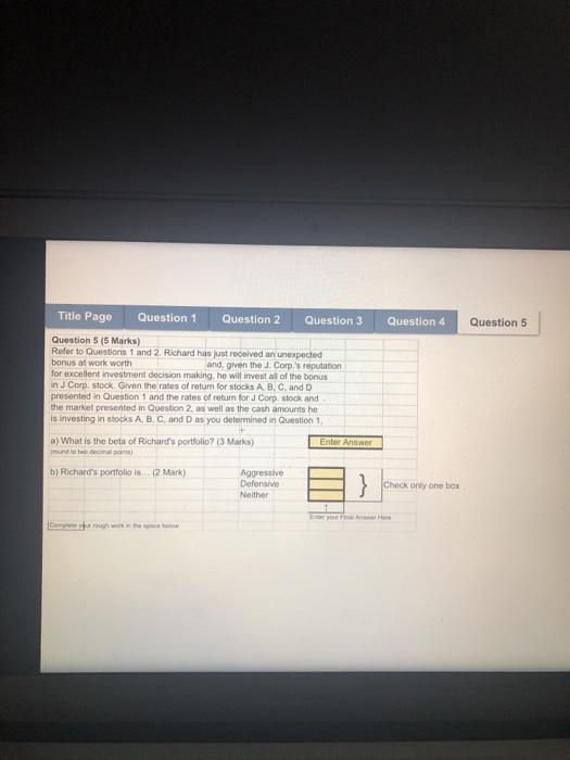 of J Corp's stock is The expected return on J Corp's stock