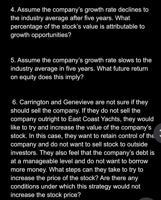 of the company's yachts, including engines. Larissa has decided that East Coast