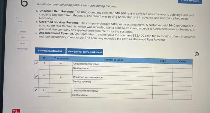 3-10 (Algo) Unearned (deferred) revenues adjustments LO P2 points eo Record adjusting