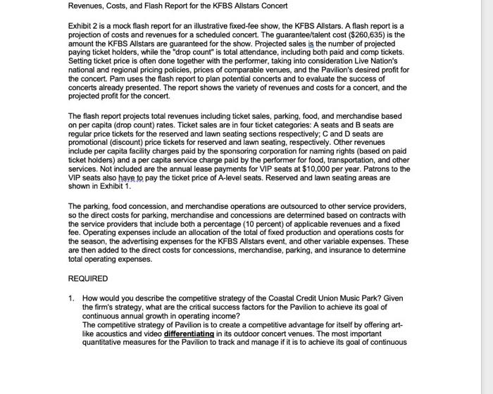 PLEASE ANSWER ALL ALL INFO IS PROVIDED, pls do 20% Revenues, Costs,