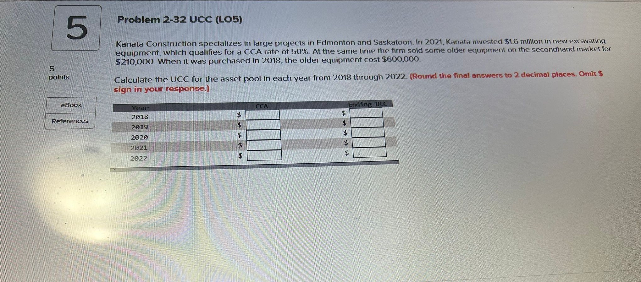  Problem 2-32 UCC (LO5) Kanata Construction specializes in large projects in