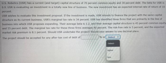 please see below image U.S. Robotics (USR) has a current (and target)