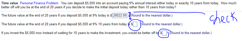 Need within an hour please! Time value Personal Finance Problem You can