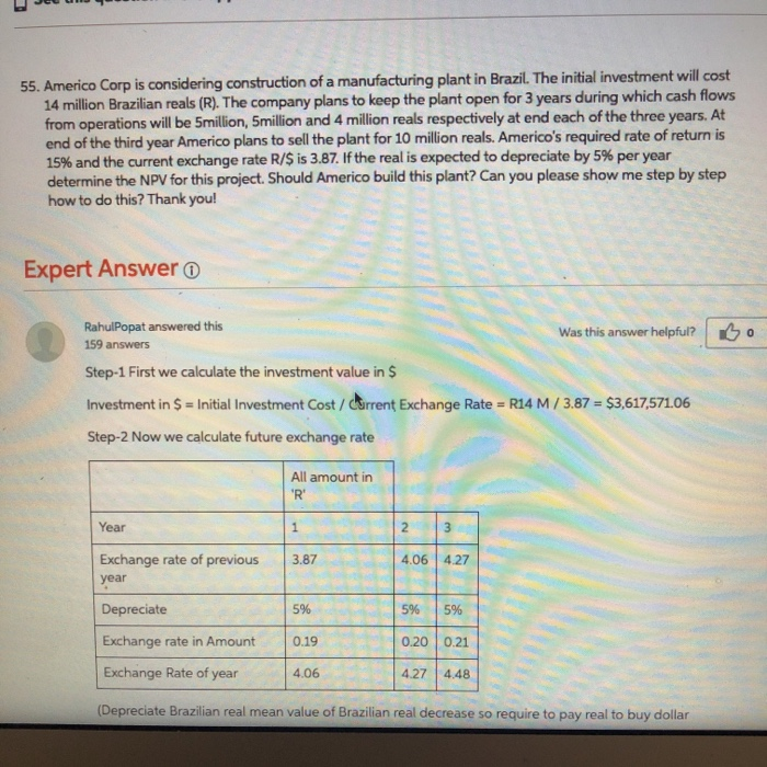  please explain how he got the exchange rate in amount of