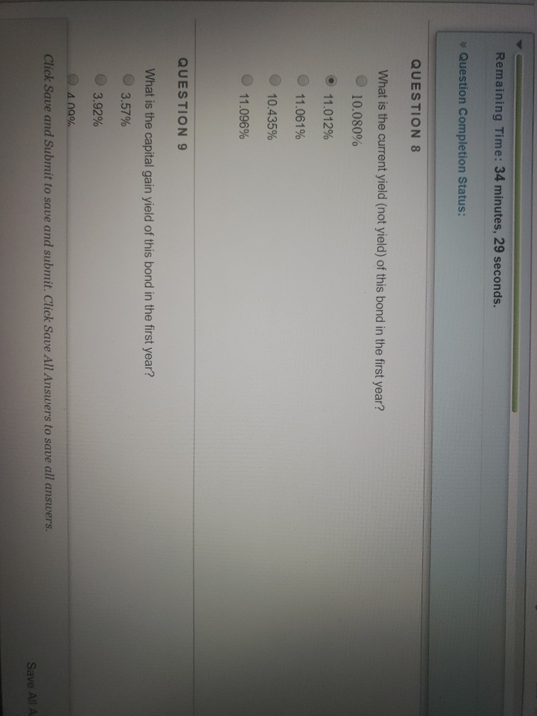 34 minutes, 47 seconds. Question Completion Status: QUESTION 7 2 points The