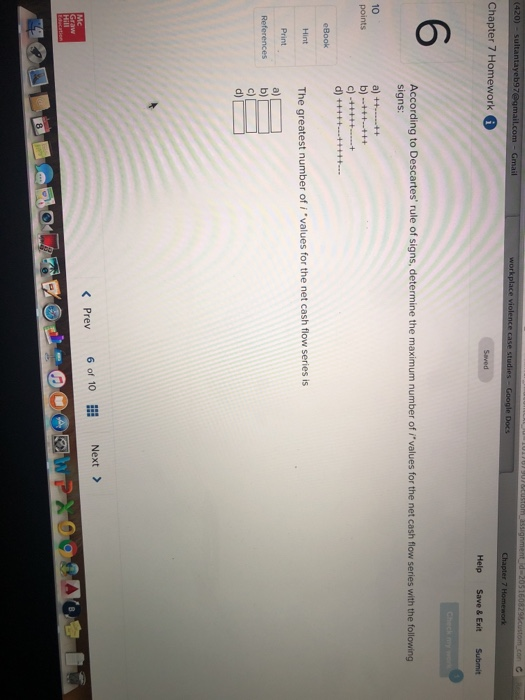  (420) - sultantayeb9:7 Chapter 7 Homework6 Help Save & Exit Submit