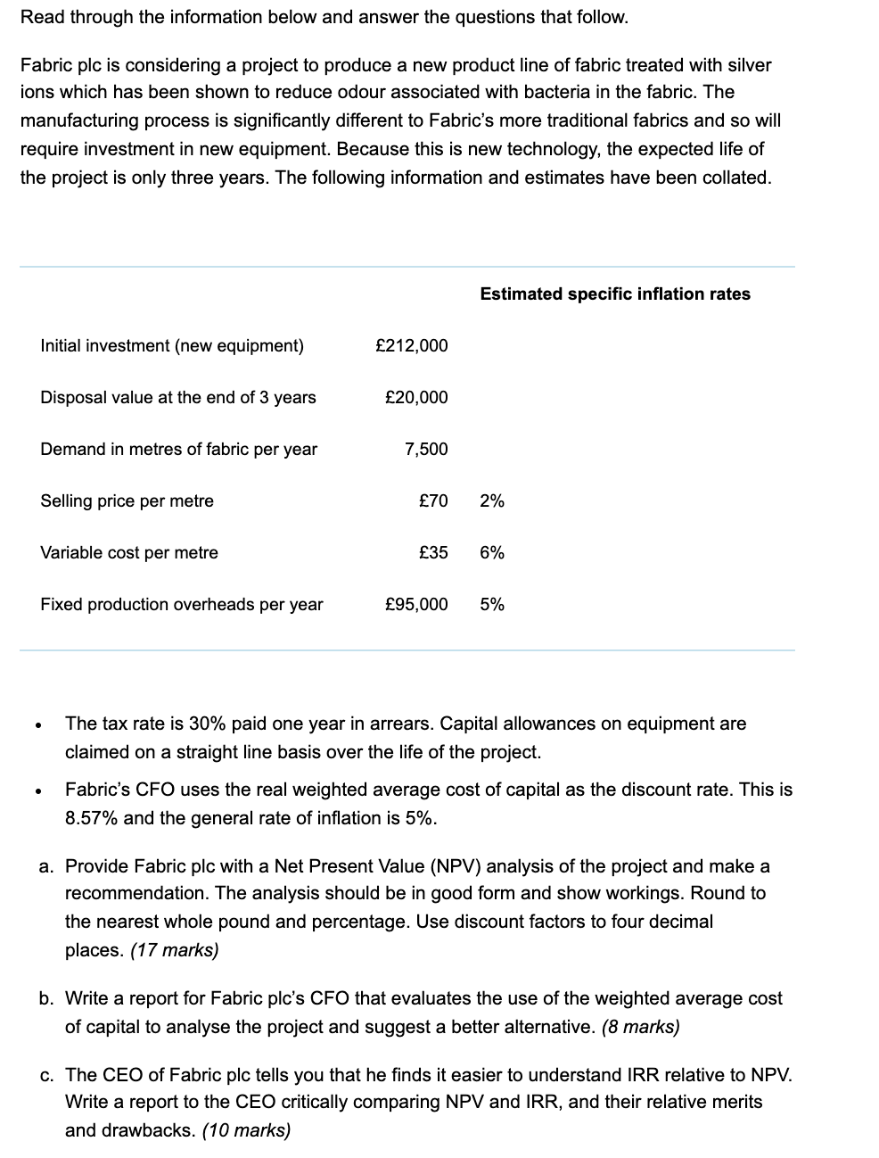 Read through the information below and answer the questions that follow.