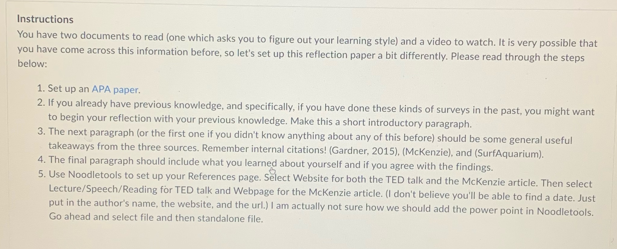Reflection paper Instructions You have two documents to read (one which asks