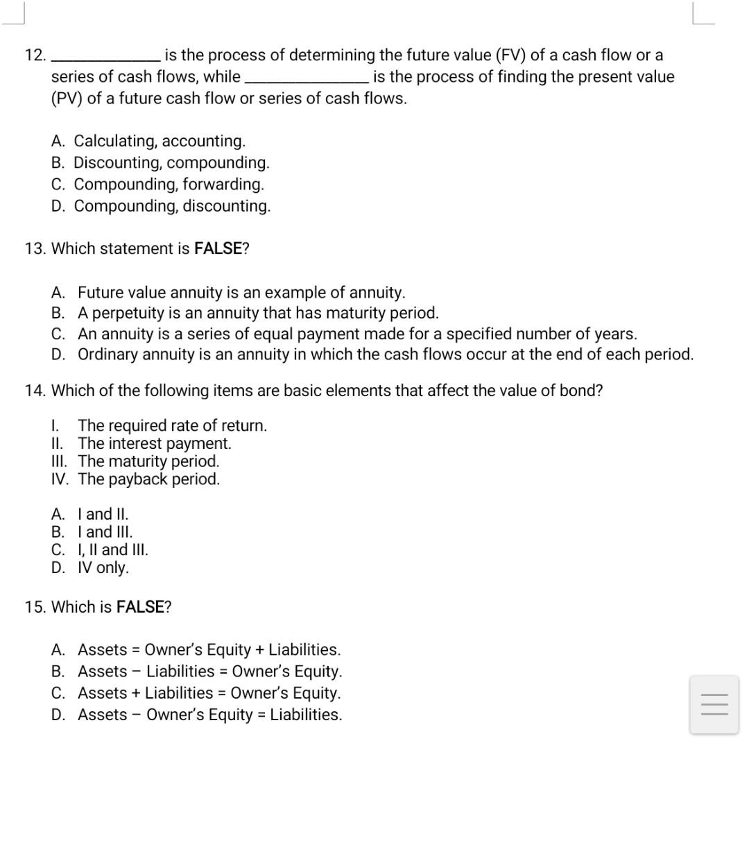 a firm's revenue and expense over a period of time? A. Balance