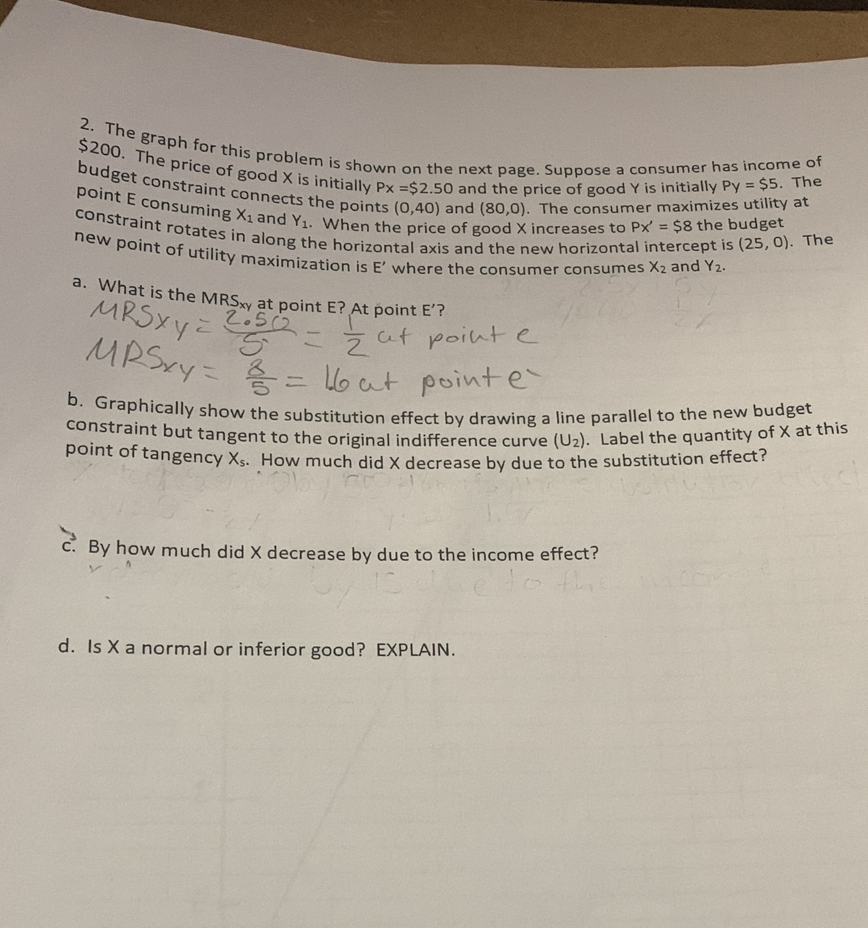 2. The graph for this problem is shown on the next