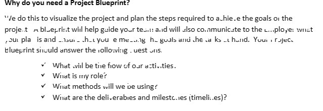 Why do you need a Project Blueprint? "Ve do this to