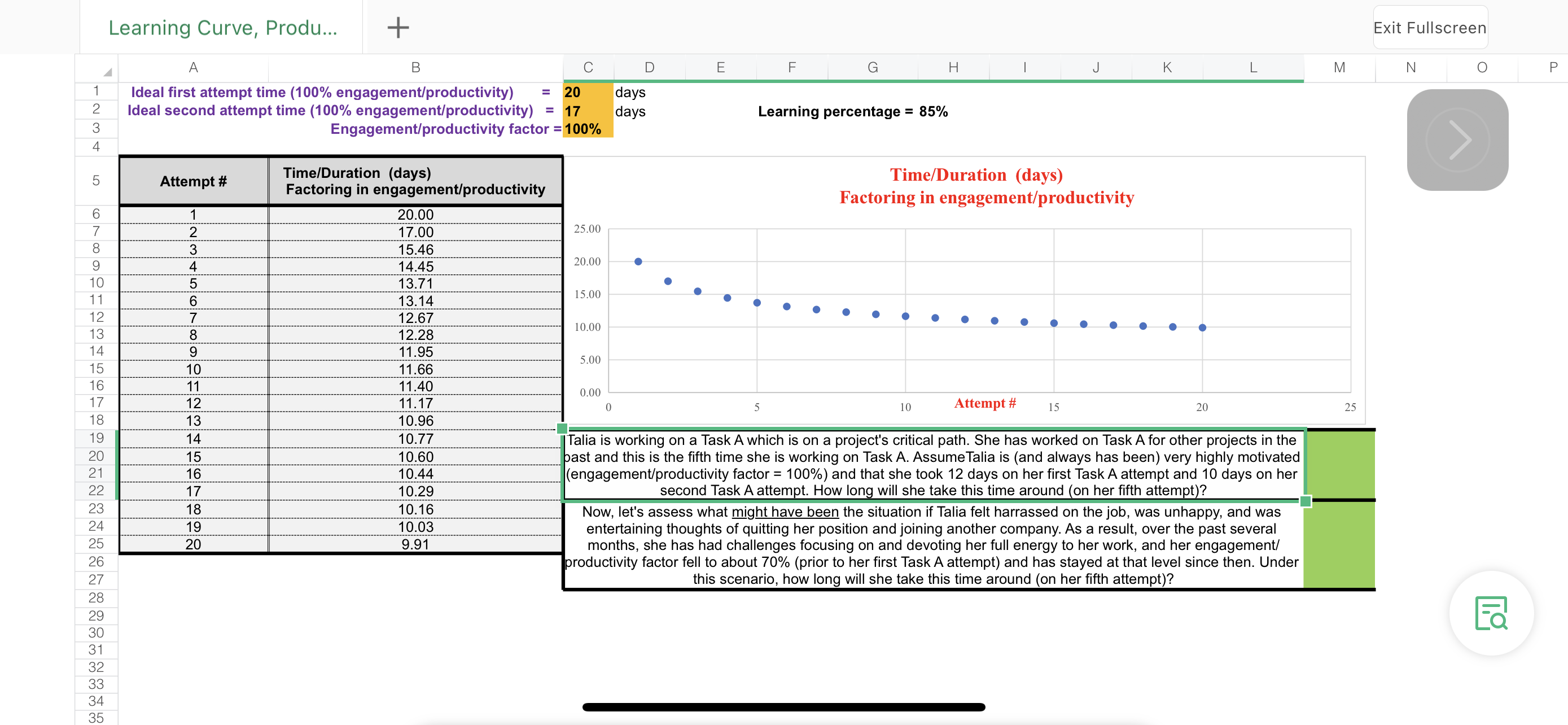  Learning Curve, Produ... Exit Fullscreen A B C D E F