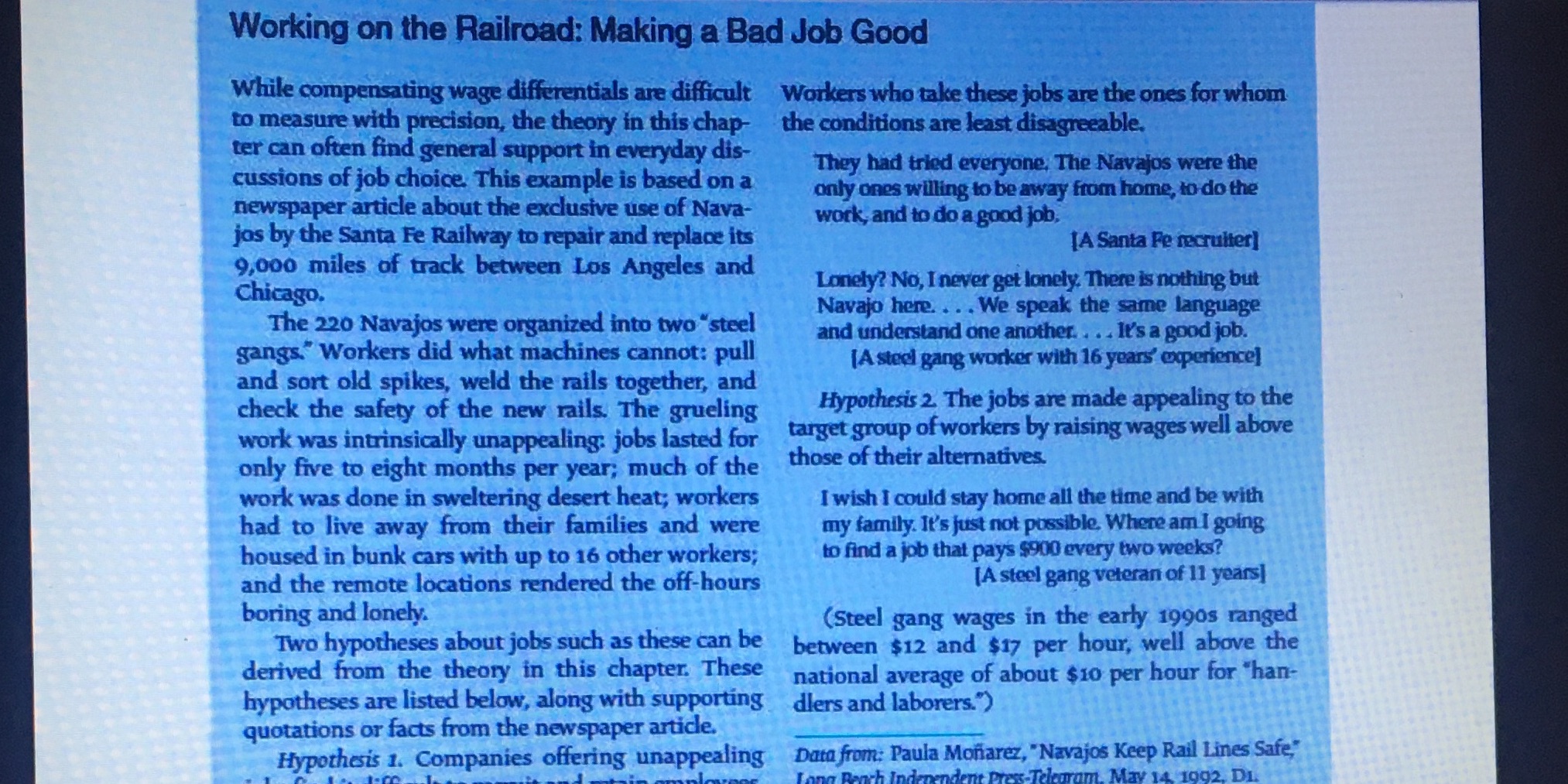 Analysis , comment and opinion on article working on the railroad making