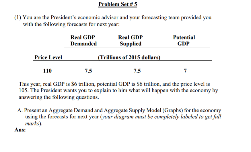 I really need help for this question!!! Thx Problem Set # 5