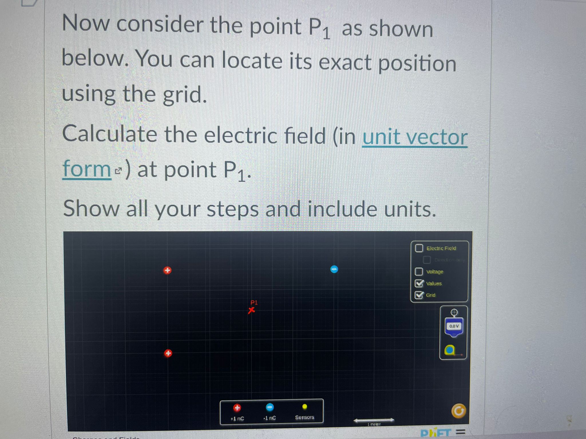 Fields PHETO Electric Fi 200.0 cm Directi O Voltage Values + +1
