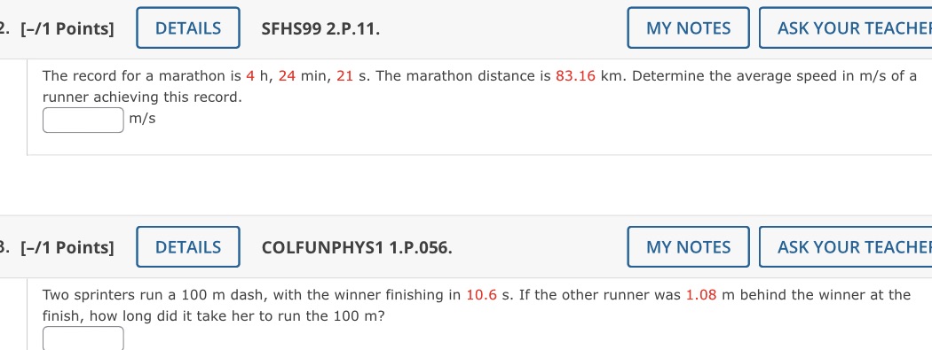  [-/1 Points] DETAILS SFHS99 2.P. 11. MY NOTES ASK YOUR TEACHER