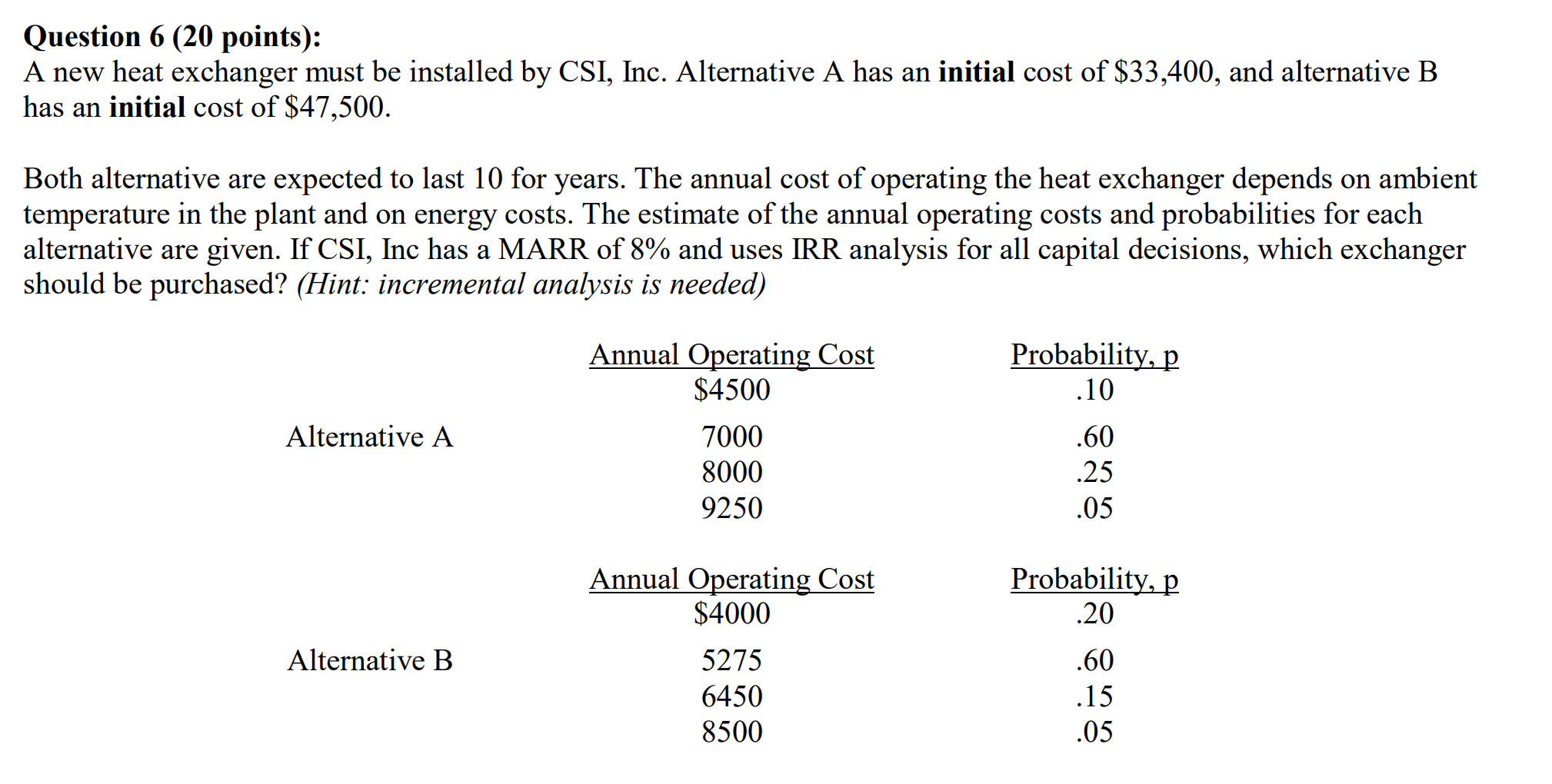 and showing explanation. Question 5 (15 points): Crush Cola Company must purchase