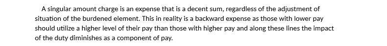 A singular amount charge is an expense that is a decent