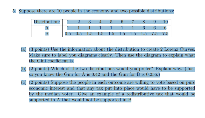 Question needed for answer. 5. Suppose there are 10 people in the