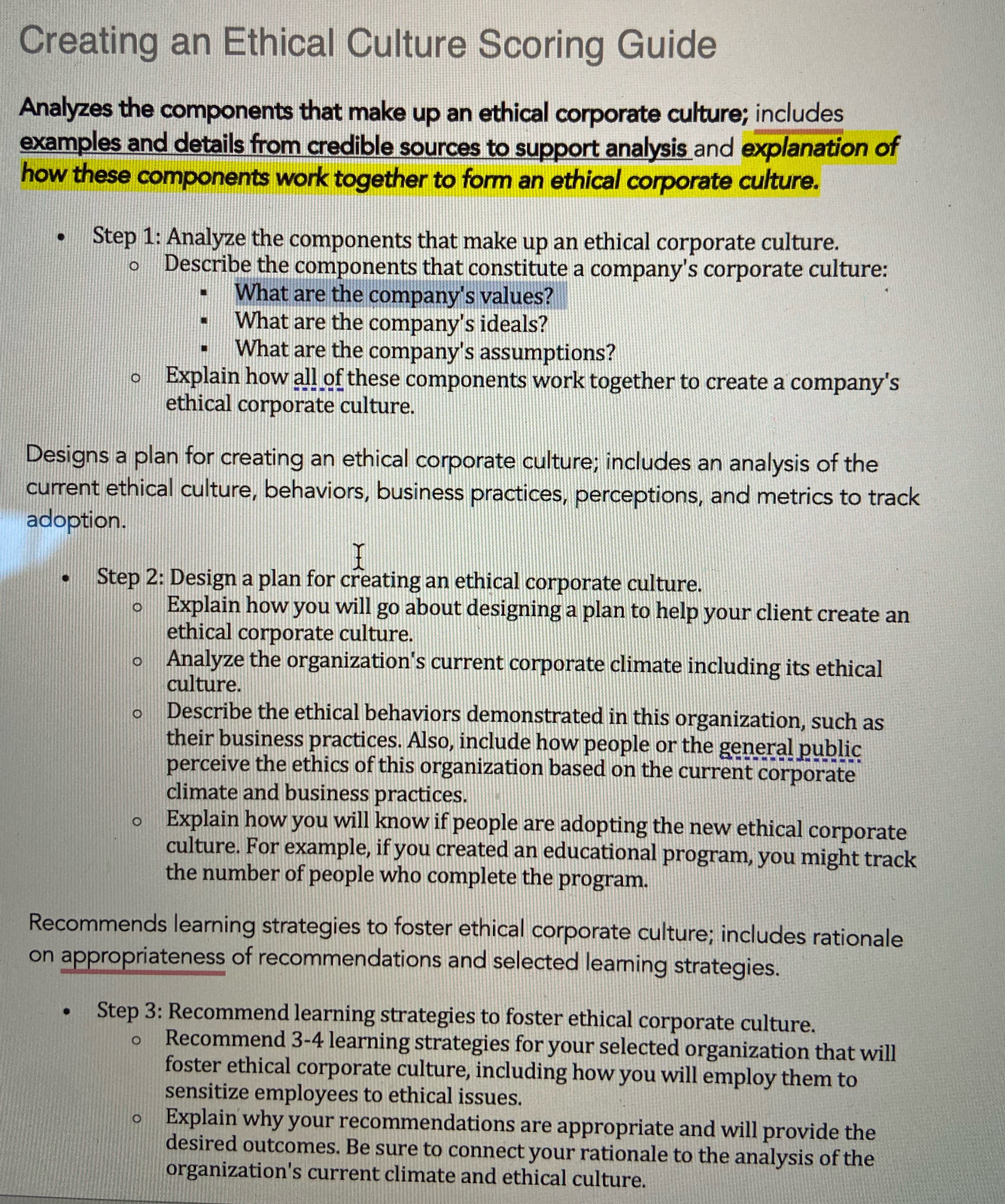 I need help with sections steps two and threesection 2. I comprehend