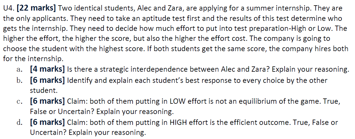 Please help me with this U4. [22 marks] Two identical students, Alec