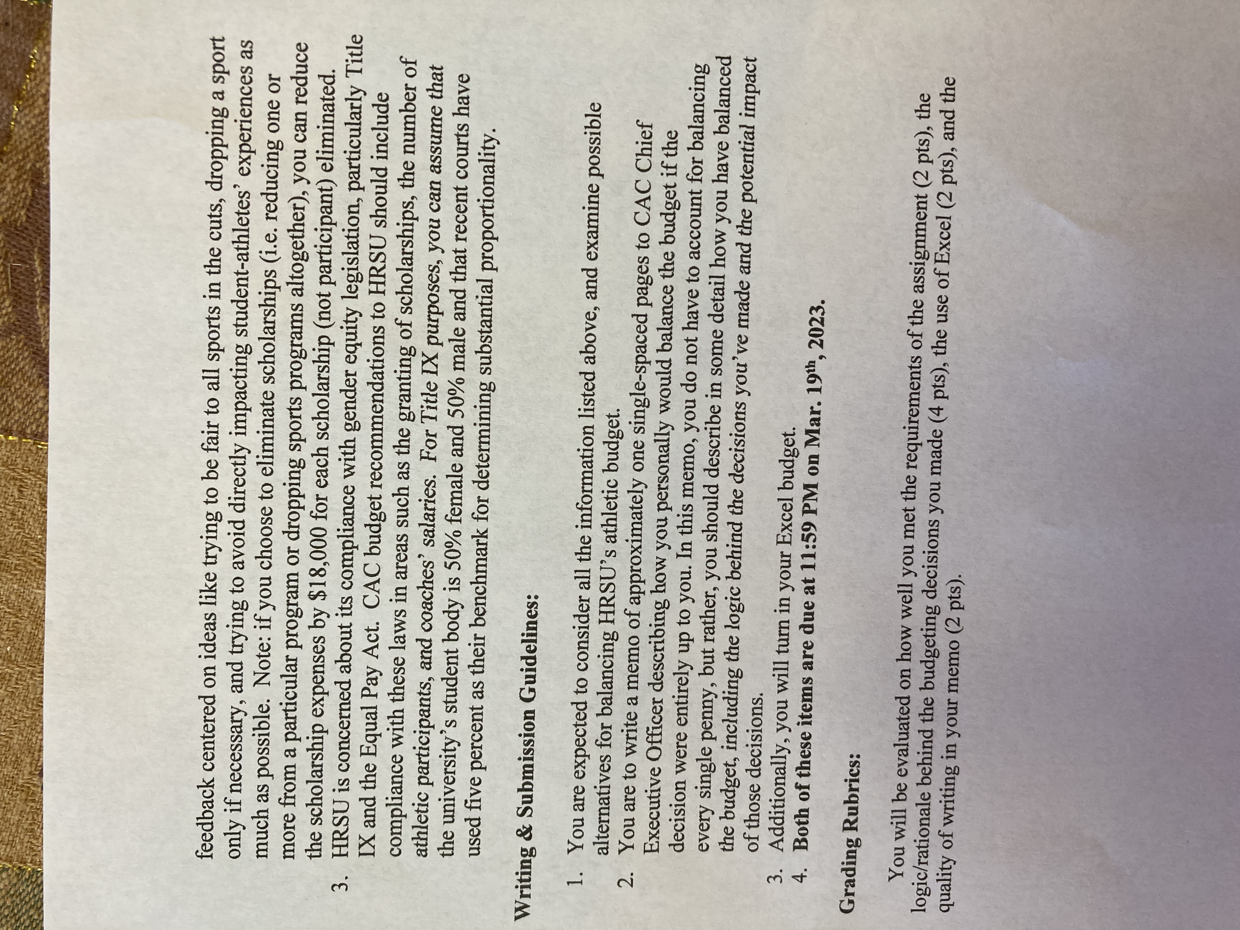 feedback centered on ideas like trying to be fair to all