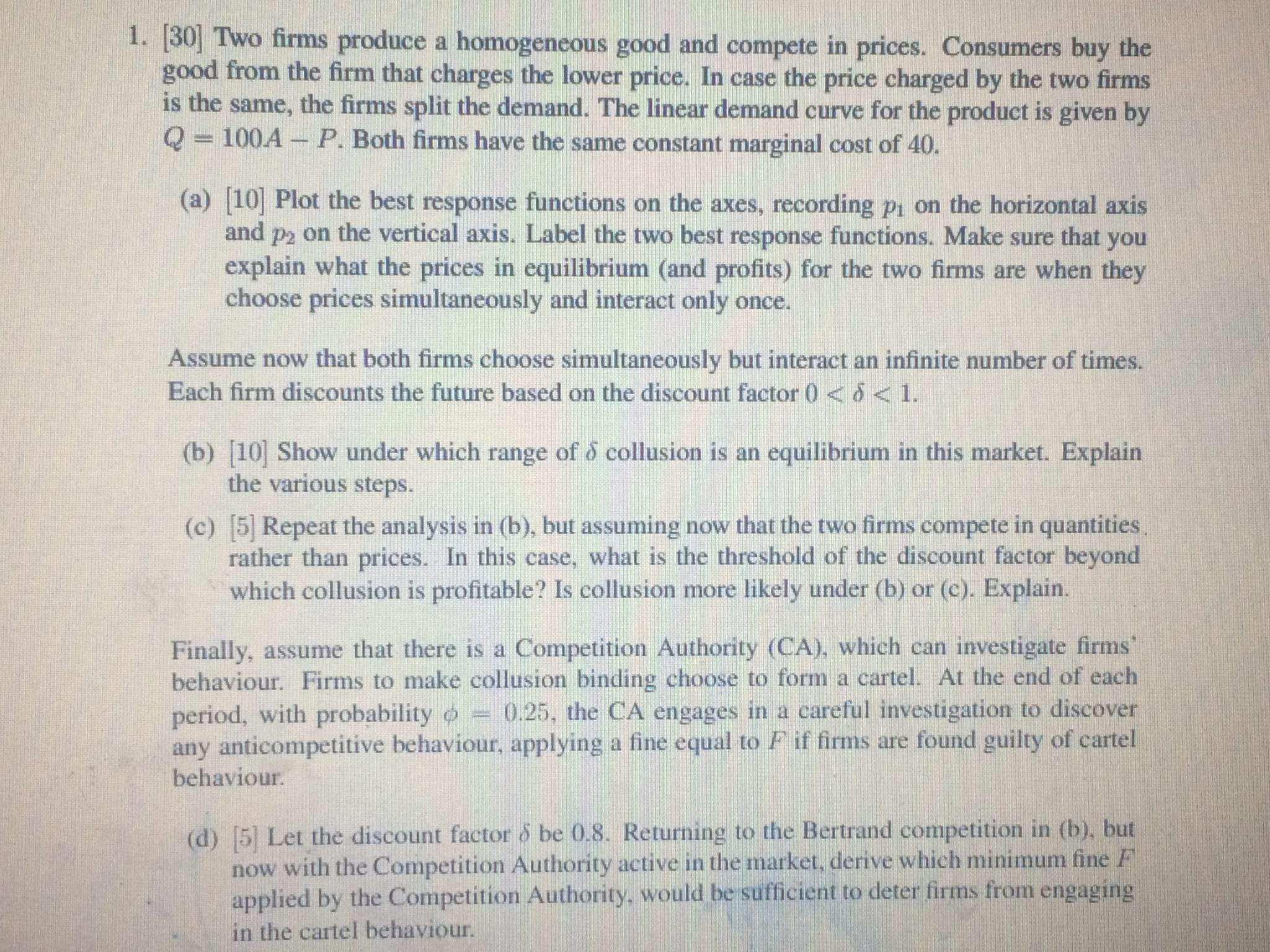 Please Help me in Solving this Question , thanks 1. [30] Two