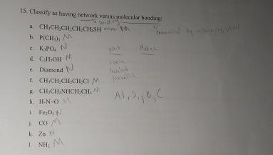  Could you explain why each awnser is network vs molecular bonding
