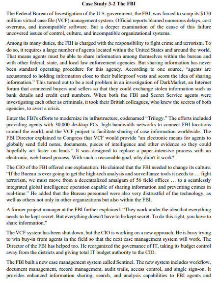 Please see attached/below FBI case study and answer the below question in