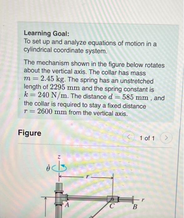 there is no friction between shaft AB and the collar, what angular