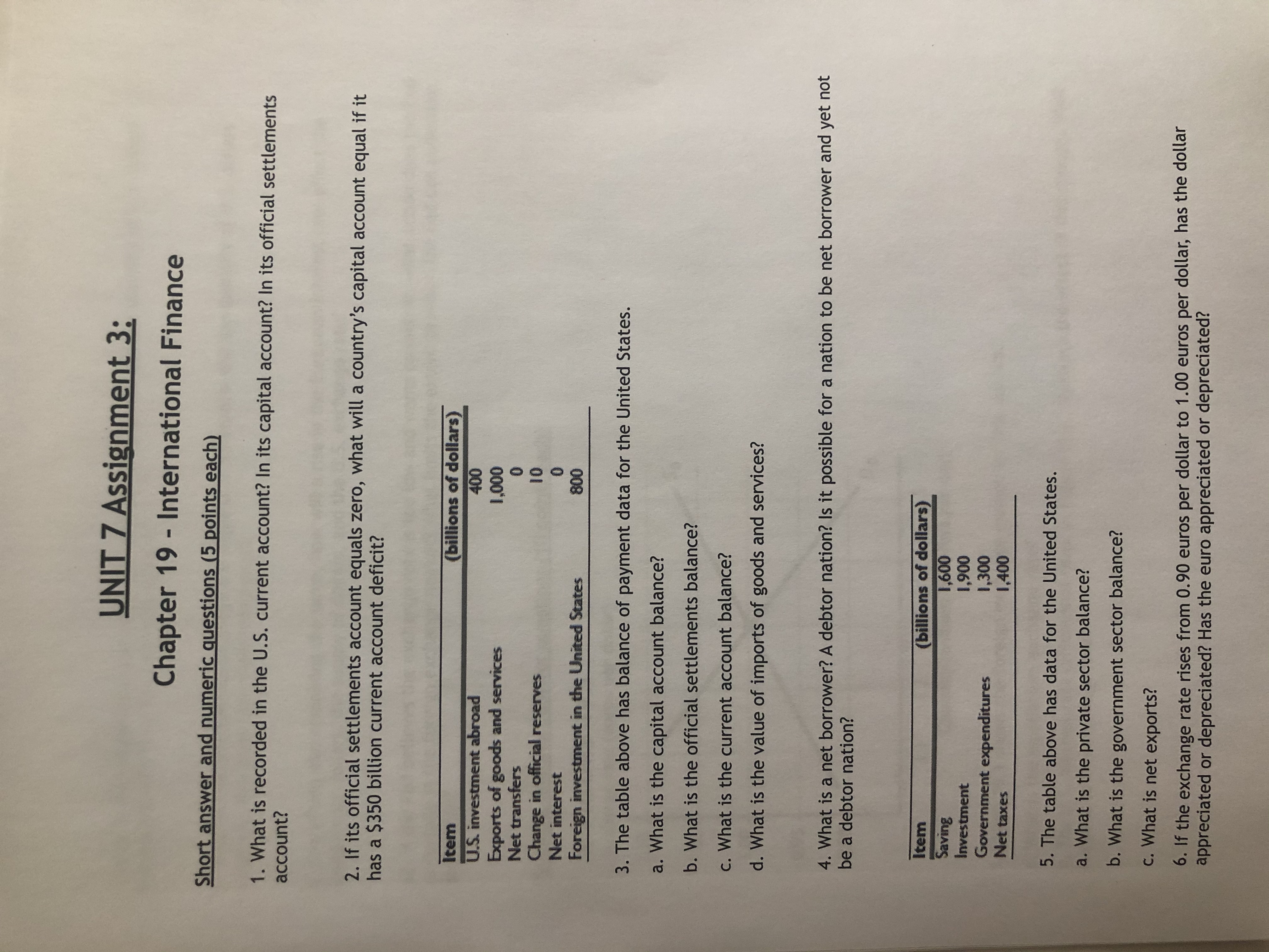 Please help with my AP Macro worksheet! UNIT 7 Assignment 3: Chapter