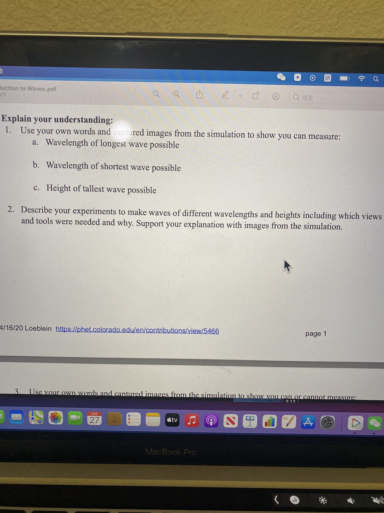 https://phet.colorado.edu/en/simulation/waves-intro ) IA NO DO # 0 roduction to Waves.pdf 3: 1/3