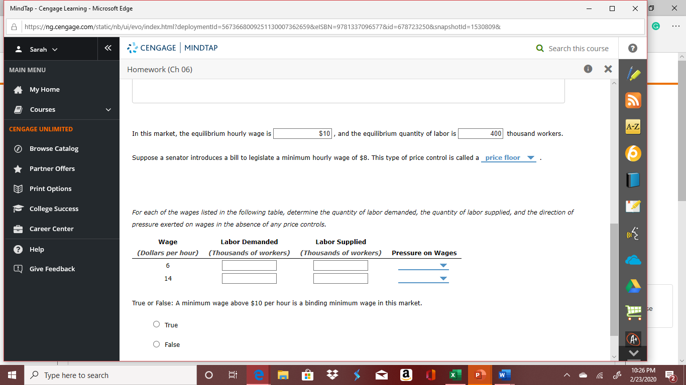 I am having difficulty finding the labor demanded and labor supplied because