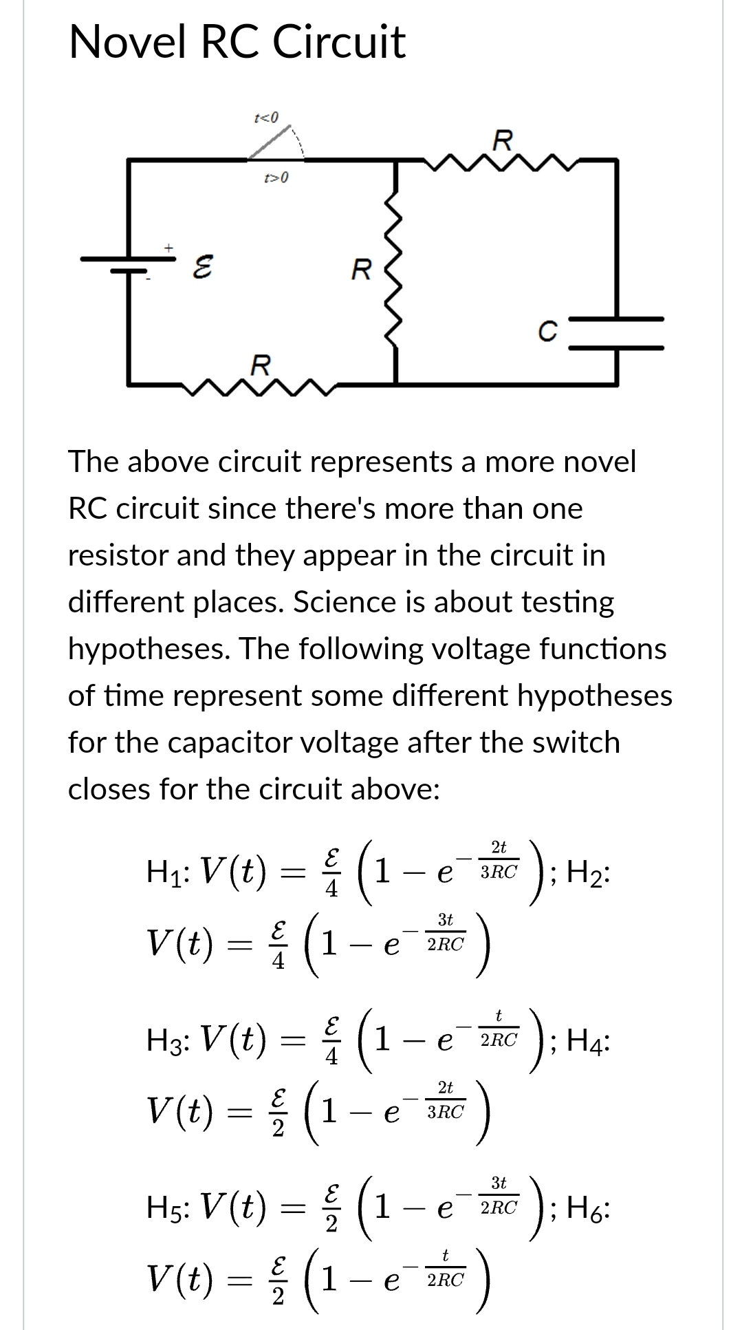 Novel RC Circuit (
