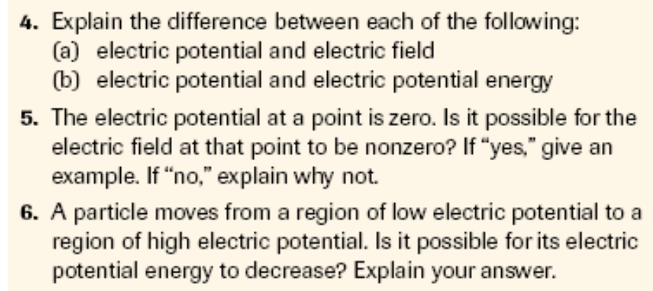 4. Explain the difference between each of the following: (a) electric
