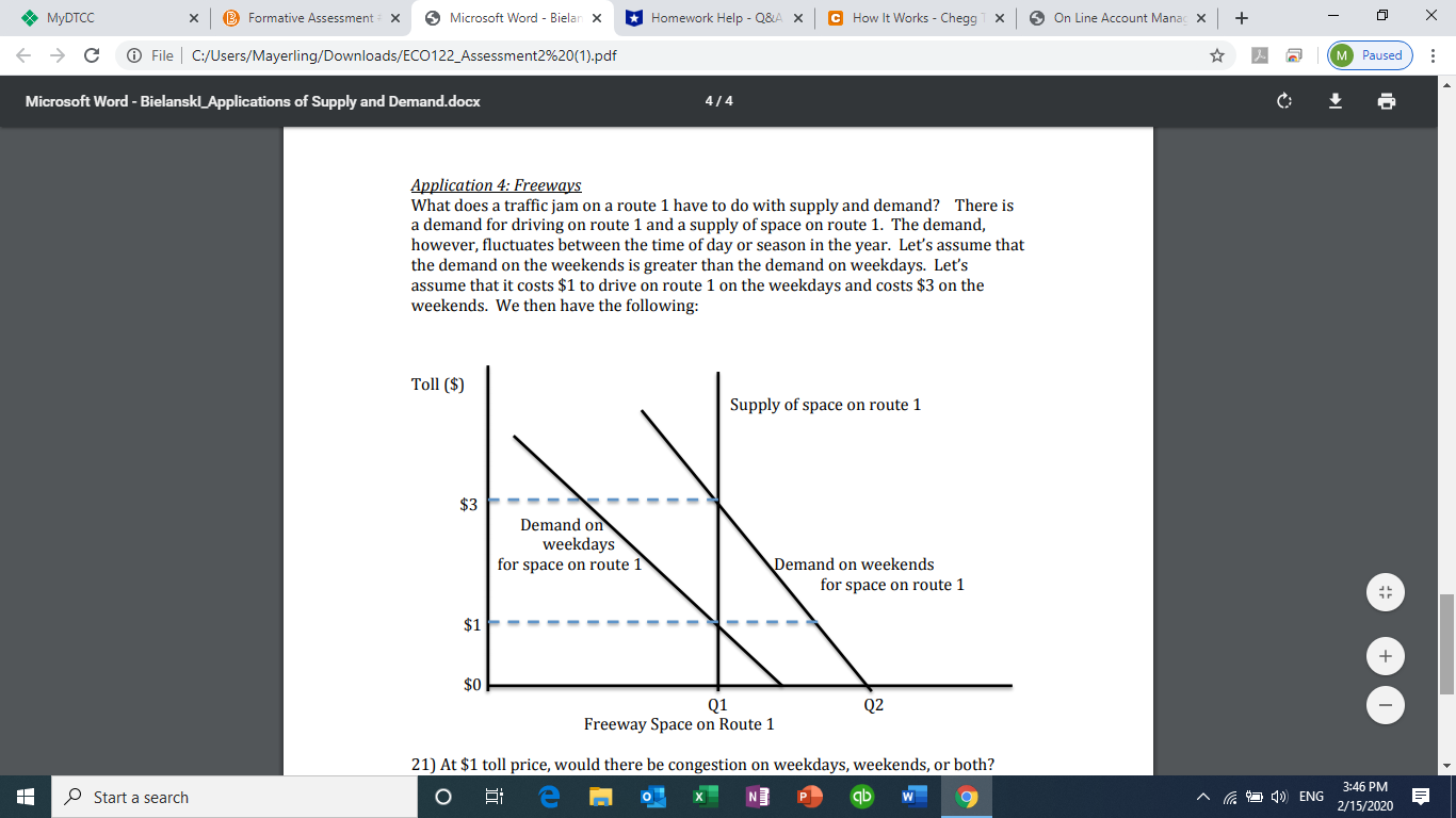 Application 4: FreewaysWhat does a traffic jam on a route 1 have
