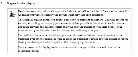  1. Prepare for the roleplay. Read the case study information provided