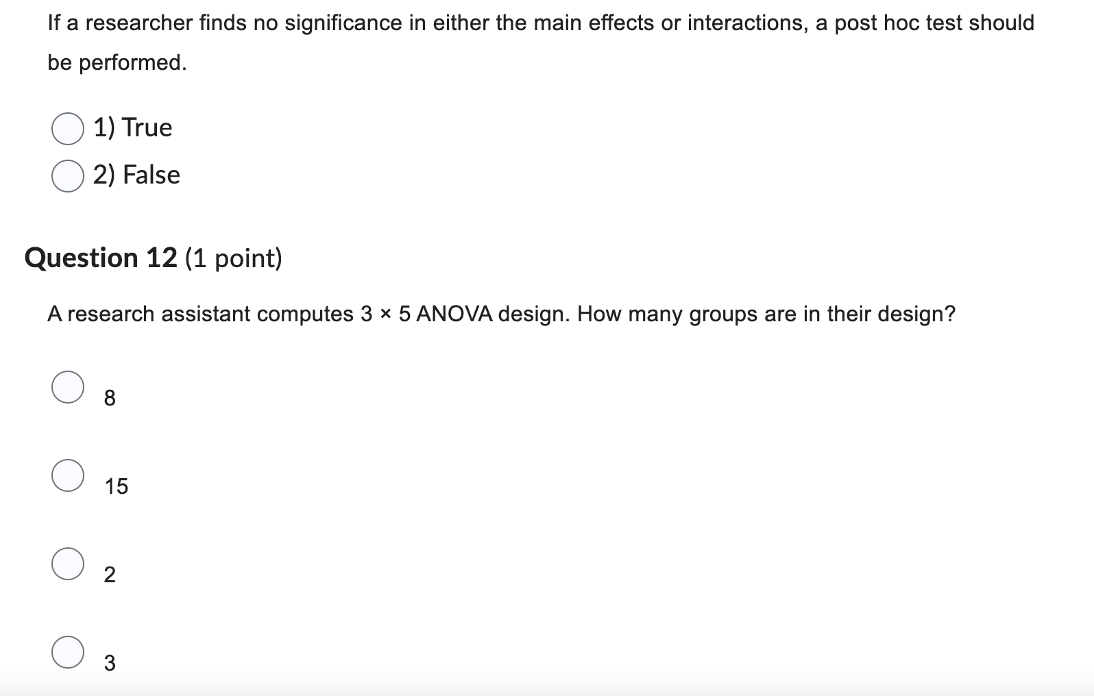 When computing a two-way between-subjects ANOVA in SPSS, which rows in the