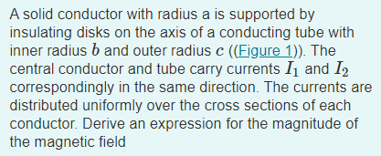 conducting tube with inner radius b and outer radius c ((Figure 1)).
