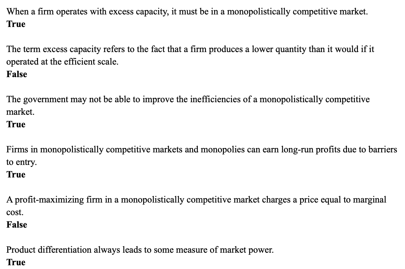 Hello, I need help knowing why these are true or false please.