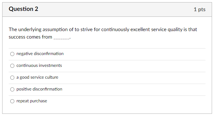 Hi, please help to select the correct option. Question 2 1 pts